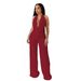 Women's Clothing Women's Sexy Halter Neck Two Piece Set Low Backless Tie Solid Color Mesh Style Clothing For Formal & Casual For Women_ecoleips.com