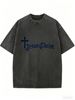 Relaxed Fit Vintage Wash Tee, Oversized Casual T-Shirt For Weekend Outings, Travel And Everyday Comfort_ecoleips.com