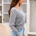 Women's Stylish Cropped Sweater - Soft & Cozy Knit Top With Unique Design, Casual Loose Fit, Striped Pattern_ecoleips.com