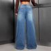 Women's Studded Jeans Style Retro Washed Casual Loose Straight Leg Pants Versatile_ecoleips.com