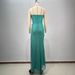 Women's Clothing Hot Selling Tube Top Mesh Diamond Piece Pleated Open Hairpin Sexy Green Evening Dress_ecoleips.com