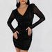 Mesh Long-Sleeve Bodycon Dress – Deep V-Neck Glitter Party Dress For Women (XS-XL, Stretch Polyester-Spandex, Clubwear & Evening Gown)_ecoleips.com