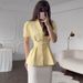 Women's Elegant Button Down Blazer Slim Fit Solid Color Style Spring New Design Clothing Top_ecoleips.com