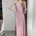 Summer New Mid-Length Sleeveless Off-Shoulder Light Luxury Mulberry Acetate Satin Silk Strap Dress For Women_ecoleips.com