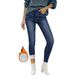 Women's Clothing Front Button Pocket Simple Plus Velvet Skinny Pants_ecoleips.com