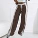 Women's High-Waisted Wide-Leg Pants | Black & White Contrast Flowy Drapery | INS Style Straight-Leg Lounge Palazzo Trousers_ecoleips.com