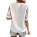 Women's Clothing Spring And Summer Women's Clothing Fashion Solid Color Round Neck Lace Short Sleeve T Shirt Top Fashionable And Versatile_ecoleips.com