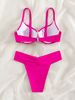 Women's Clothing New Bikini Solid Color Swimsuit Sexy Two Piece Swimsuit_ecoleips.com