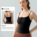 Women's Clothing Sexy Square Neck Spaghetti Strap Yoga Vest With Chest Pad For Women To Wear As An Outer Layer Versatile And Slim Pilates Fitness Top_ecoleips.com