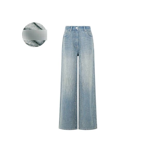 Women's Clothing Galaxy Rhinestone Denim Jeans Super Sparkly Mineral Grey Brushed Warm Regular Fit Women's Spring/Autumn Fashion_ecoleips.com