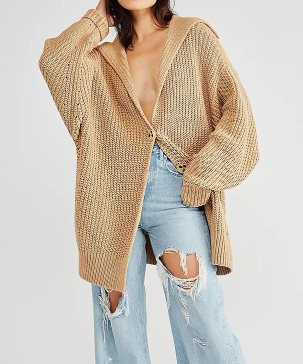 Women's Long Button-Up Cardigan With V-Neck & Pockets - Soft Knit Loose Fit Coat For Fall & Winter - Casual Comfortable Open Front Sweater_ecoleips.com