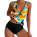 Women's Clothing Split Swimsuit Women Deep V Sling Printswimsuit_ecoleips.com