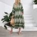 Women's Clothing Leisure Vacation PersonalityEthnic Style Geometric Print Loose Dress_ecoleips.com