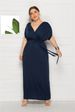 Women's Clothing New Sexy Solid Color V Neck Loose Swing Dress_ecoleips.com