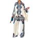 Women's clothing autumn new fashion printed lapel bat sleeve top loose trousers two-piece set_ecoleips.com