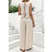 Women's Sleeveless Top And Wide-Leg Pants Set - Summer Linen Blend Comfort Outfit For Casual Wear_ecoleips.com