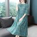 Floral Patterned Dress, Available In Size 200 For Women Of Larger Builds; Suitable For Overweight Ladies, Middle-Aged Mo_ecoleips.com