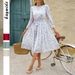 Voya Women's European And American Vacation Casual Style Floral Tie-Waist Dress For Women 2026 Spring/Summer Printed Casual Dress_ecoleips.com