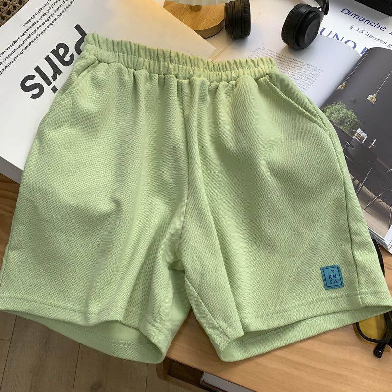 Women's Clothing Cotton Patch A Line High Waist Slim Wide Leg Shorts_ecoleips.com