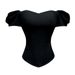 European And American Street Style French Short Sleeve Fishbone Waist Cincher Chest Pad Tube Off-Shoulder Slim Fit Vest_ecoleips.com