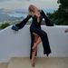 Spring Summer Hollow Out Knit Beach Cover Up Dress Women Vacation Style With Metal Ring Detail_ecoleips.com