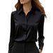 Women's Long Sleeve Minimalist Shirt Turn down Collar Casual Elegant Fashion Loose Fitting Blouse Suitable for All Seasons_ecoleips.com
