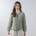 90 White Duck Down Slim V-neck Solid Color Simple Round Neck Warm Down Jacket Women's Jacket_ecoleips.com