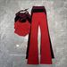 Women's Clothing Women's High Intensity Workout Set Sporty Solid Color Yoga Outfit High Elasticity Slightly Flared Pants_ecoleips.com