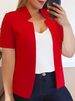 Women's Casual Short Sleeved Jacket Cardigan plus Size Fashion Suit Top for plus Size Clothes_ecoleips.com