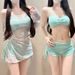 Women's Three Piece Swimsuit Set Halter Neck Star Print Slimming Straps Beach Vacation Hot Springs_ecoleips.com