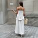 Women's Clothing Women's Artistic Resort Wear Set Strapless Top Long Skirt Loose Fit Spring Summer Style Clothing_ecoleips.com