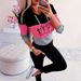 Women's Clothing Tops And Pants Casual Color Matching Hooded Printed Pattern Features Loose Long Sleeved Casual Suit_ecoleips.com