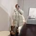 Off-Season New Dongdaemun Korean Style White Duck Down Jacket For Women, Mid-Length Loose Fit Versatile Thickened Hooded_ecoleips.com