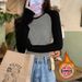 Dopamine Autumn/Winter Color-Painted Long-Sleeved T-Shirt For Women A Stylish, Fitted Top That Provides Warmth And A S_ecoleips.com