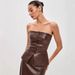 Women's Clothing Strapless Leather Top French Design Single-Breasted Sexy American Style For Tank Tops & Camis_ecoleips.com