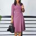 Women's Clothing New V Neck Fashion Temperament Pleated Elastic Temperament Elegant Dress_ecoleips.com