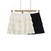 "Women's High Waist Knit Crochet Mini Skirt - Flirty Summer Skirt With Ruffled Hem, Slimming Fit, Sweet & Spicy Style"_ecoleips.com
