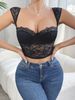 Sexy Lace See Through Mesh Backless Bra Top For Women Strapless Push Up Bra Hot Girl Top Waist Cinching_ecoleips.com