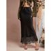 Women's Clothing Elegant High-End Satin Midi Skirt For Women With Lace Trim For Formal & Casual For Women_ecoleips.com