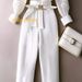 Women's Clothing Capable Temperament Women's Clothing High End Salty Light Mature Professional White Shirt Wide Leg Pants Two Piece Suit_ecoleips.com