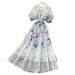 Women's French Romantic Floral Print Dress Summer Korean Style V Neck Tie Up Short Sleeve Waist Cinching A Line Long Skirt Elegant_ecoleips.com