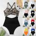 Women's One Piece Swimsuit Sexy Hollow Backless Tight Fit Strappy Export Design_ecoleips.com