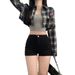 Black Stretch Skinny Denim Shorts For Women Summer Slim Sexy Girl A-Line High Waist Hot Pants Trendy Trade_ecoleips.com
