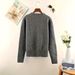 Autumn And Winter Round-neck Women's Versatile Elegant Commuter Sweater Cardigan_ecoleips.com