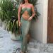 Women's Sexy Sleeveless Solid Color Long Dress Fashion Backless Slim Fit Swimsuit Elegant Halter Neck Hollow Out Cover Up Dress_ecoleips.com