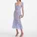 Women's Crochet Lace Fishtail Dress - Square Neck Hollow Out Summer Dress In Blue_ecoleips.com