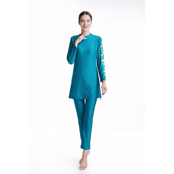Women’s Clothing Conservative swimwear, printed swimsuit, beachwear, three piece suit_ecoleips.com
