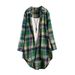 New Cross-border Cotton-linen For Women, Long Plaid Thin Coat, Sun Protection Shirt, Spring And Autumn Swallowtail Top,_ecoleips.com