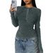 Autumn/Winter Long-Sleeved, Solid-Colored T-Shirt With A Round Collar And A Fitted, Casual Design._ecoleips.com
