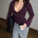 Women's Sexy Deep V Neck Crop Top Slim Fit Knitwear Fashion Fall New Arrivals Versatile_ecoleips.com